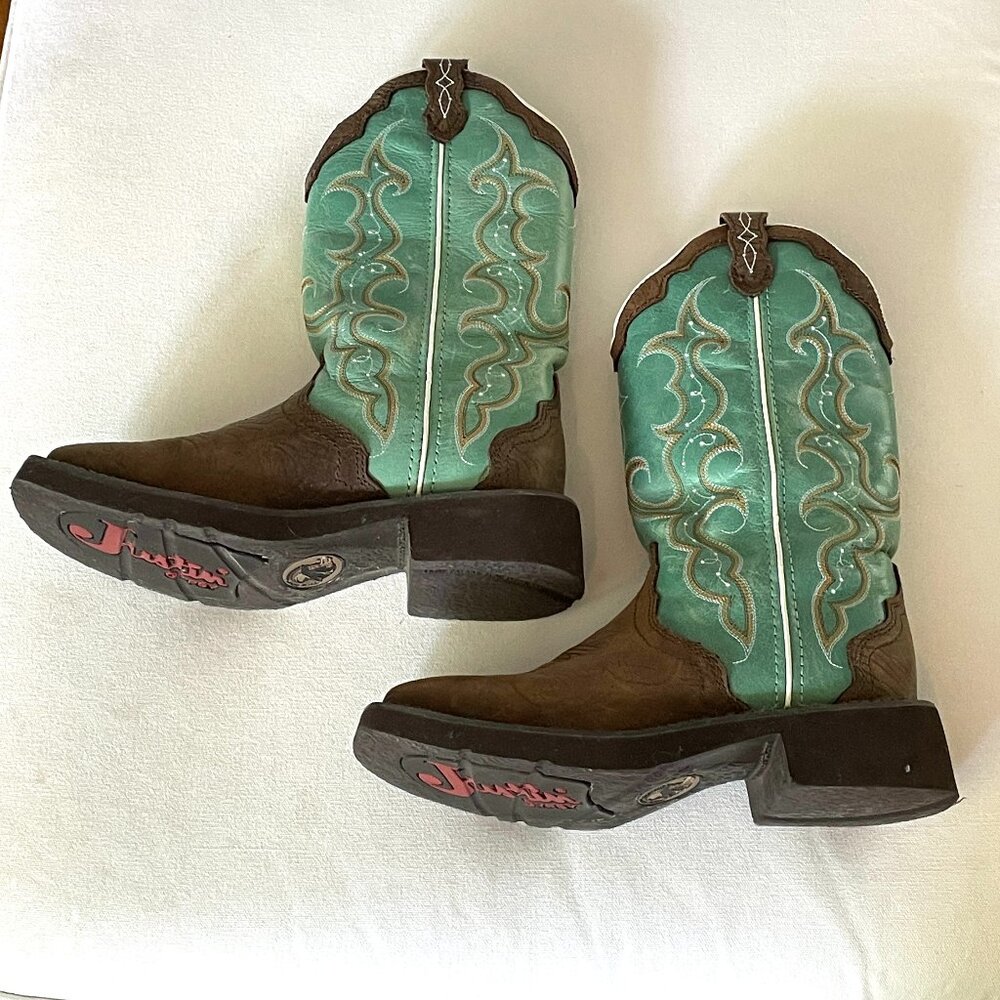 Justin Gypsy Turquoise/Aqua Cowboy Boots-Womens 6.5B - Picture 4 of 12